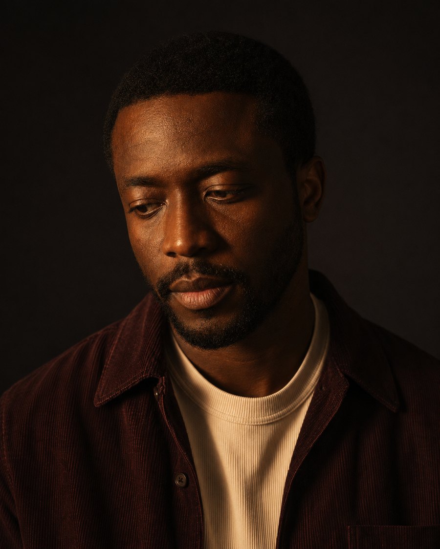 Soul Reed, low-key portrait